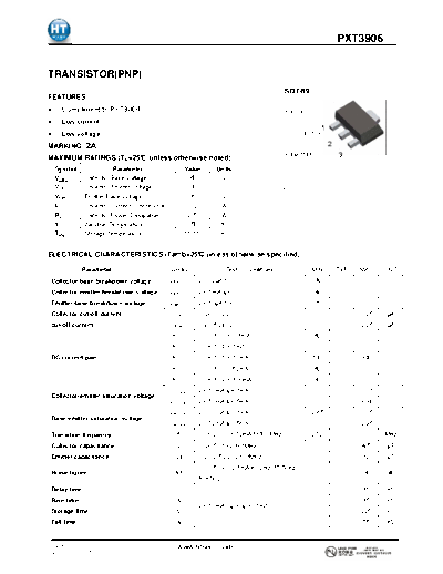 HT Semiconductor pxt3906  . Electronic Components Datasheets Active components Transistors HT Semiconductor pxt3906.pdf