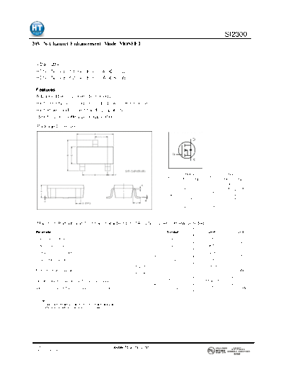 HT Semiconductor si2300  . Electronic Components Datasheets Active components Transistors HT Semiconductor si2300.pdf