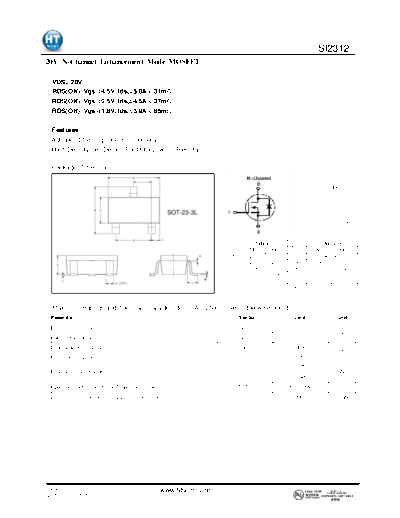 HT Semiconductor si2312  . Electronic Components Datasheets Active components Transistors HT Semiconductor si2312.pdf