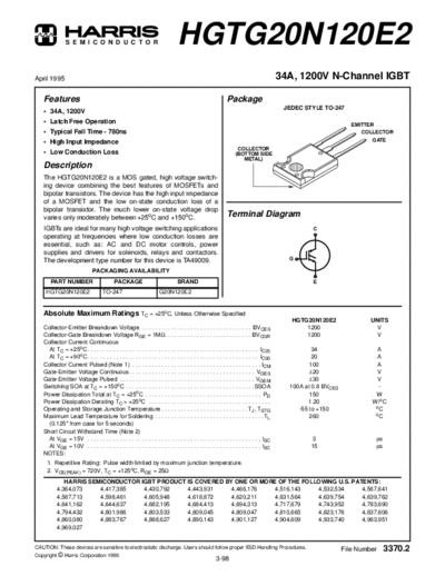 Harris hgtg20n120  . Electronic Components Datasheets Active components Transistors Harris hgtg20n120.pdf
