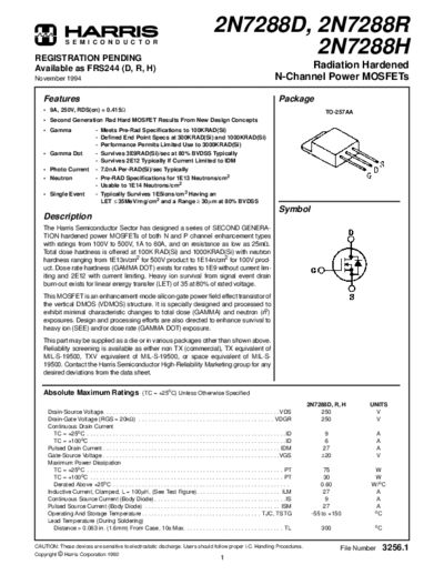 Harris 2n7288d-r-h  . Electronic Components Datasheets Active components Transistors Harris 2n7288d-r-h.pdf