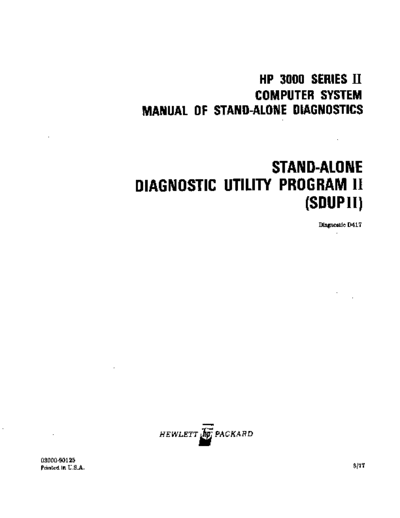 HP 03000-90125 sdupII mar77  HP 3000 seriesII Standalone_PeriphDiags 03000-90125_sdupII_mar77.pdf