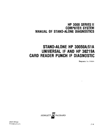 HP 30050-90012 crdRdrPunchIntfDiag  HP 3000 seriesII Standalone_PeriphDiags 30050-90012_crdRdrPunchIntfDiag.pdf