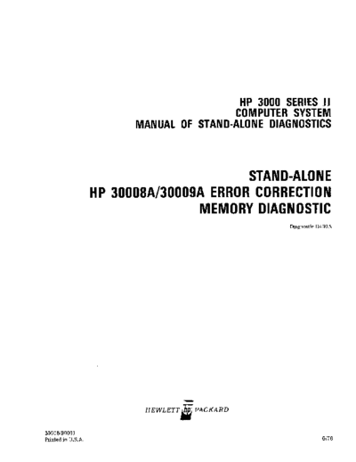 HP 30008-90001 eccDiag Jun76  HP 3000 seriesII Standalone_PeriphDiags 30008-90001_eccDiag_Jun76.pdf
