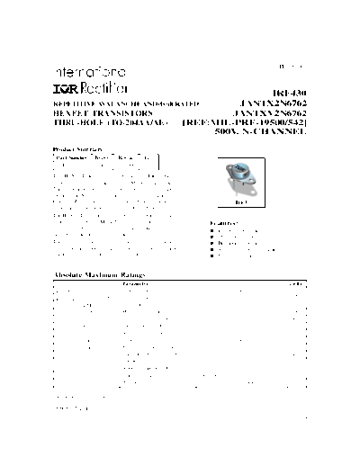 International Rectifier 2n6762 irf430  . Electronic Components Datasheets Active components Transistors International Rectifier 2n6762_irf430.pdf