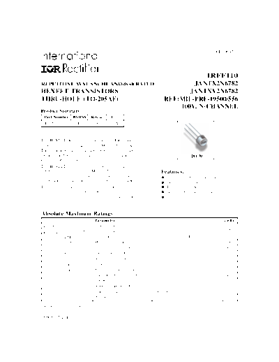 International Rectifier 2n6782 irff110  . Electronic Components Datasheets Active components Transistors International Rectifier 2n6782_irff110.pdf