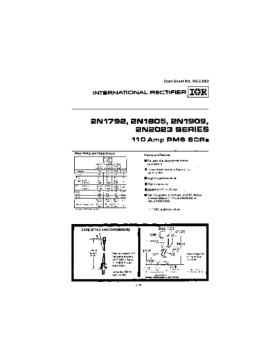 International Rectifier 2n1792  . Electronic Components Datasheets Active components Transistors International Rectifier 2n1792.pdf
