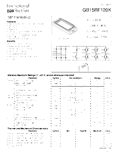 International Rectifier gb15rf120k  . Electronic Components Datasheets Active components Transistors International Rectifier gb15rf120k.pdf