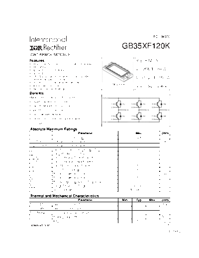 International Rectifier gb35xf120k  . Electronic Components Datasheets Active components Transistors International Rectifier gb35xf120k.pdf