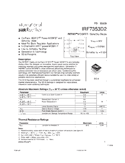 International Rectifier irf7353d2  . Electronic Components Datasheets Active components Transistors International Rectifier irf7353d2.pdf