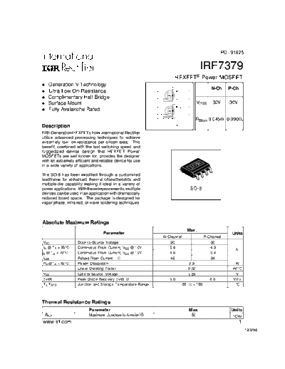 International Rectifier irf7379  . Electronic Components Datasheets Active components Transistors International Rectifier irf7379.pdf