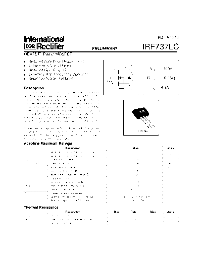 International Rectifier irf737lc  . Electronic Components Datasheets Active components Transistors International Rectifier irf737lc.pdf