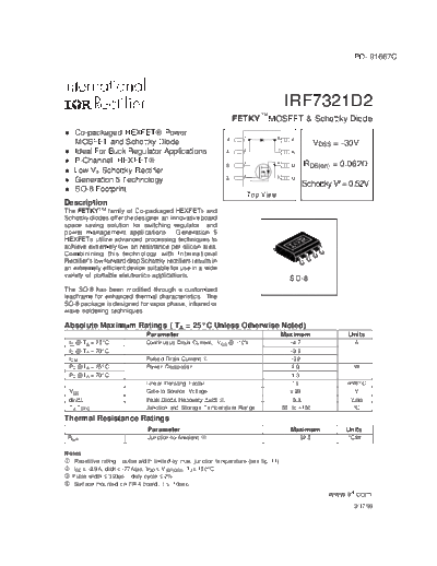 International Rectifier irf7321d2  . Electronic Components Datasheets Active components Transistors International Rectifier irf7321d2.pdf