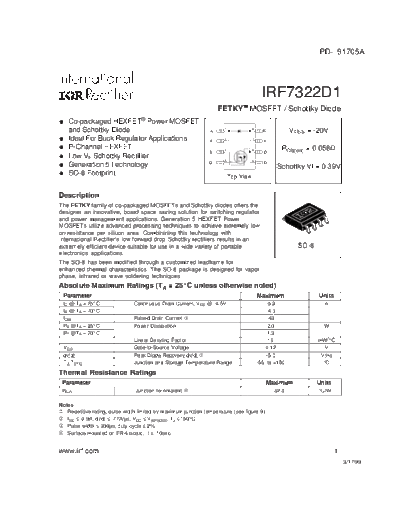International Rectifier irf7322d1  . Electronic Components Datasheets Active components Transistors International Rectifier irf7322d1.pdf