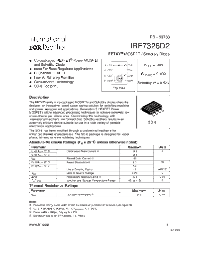 International Rectifier irf7326d2  . Electronic Components Datasheets Active components Transistors International Rectifier irf7326d2.pdf