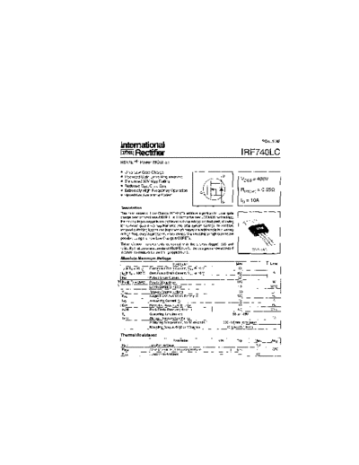 International Rectifier irf740lc  . Electronic Components Datasheets Active components Transistors International Rectifier irf740lc.pdf