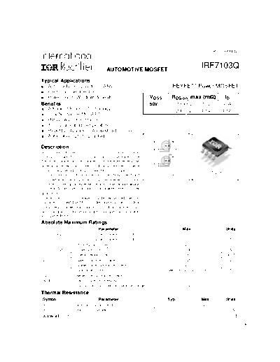 International Rectifier irf7103q  . Electronic Components Datasheets Active components Transistors International Rectifier irf7103q.pdf