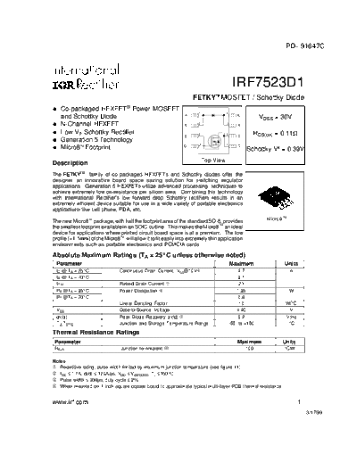 International Rectifier irf7523d1  . Electronic Components Datasheets Active components Transistors International Rectifier irf7523d1.pdf