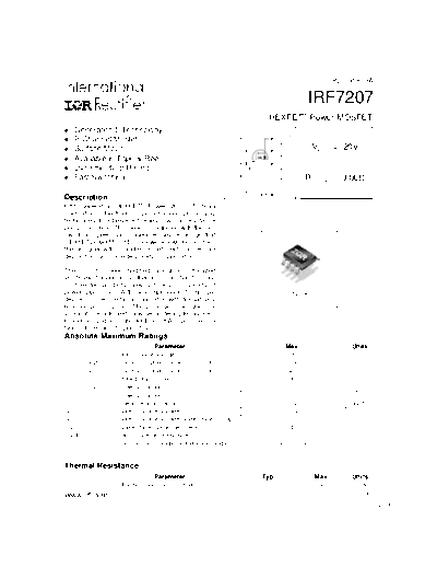 International Rectifier irf7207  . Electronic Components Datasheets Active components Transistors International Rectifier irf7207.pdf