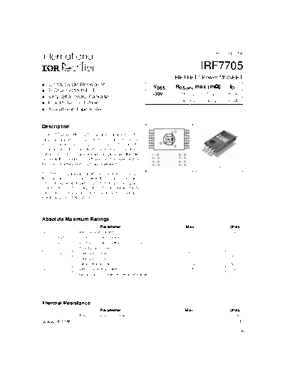 International Rectifier irf7705  . Electronic Components Datasheets Active components Transistors International Rectifier irf7705.pdf