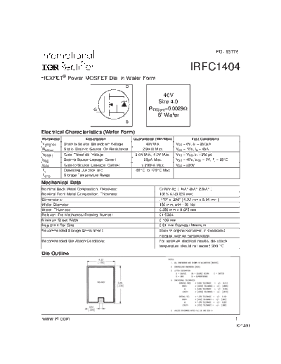 International Rectifier irfc1404  . Electronic Components Datasheets Active components Transistors International Rectifier irfc1404.pdf