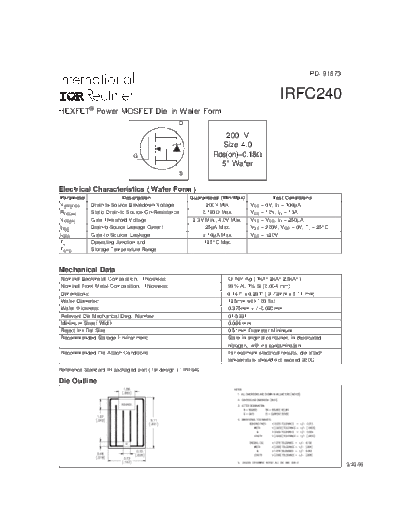 International Rectifier irfc240  . Electronic Components Datasheets Active components Transistors International Rectifier irfc240.pdf