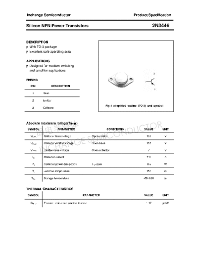 Inchange Semiconductor 2n3446  . Electronic Components Datasheets Active components Transistors Inchange Semiconductor 2n3446.pdf