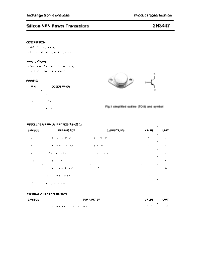 Inchange Semiconductor 2n3447  . Electronic Components Datasheets Active components Transistors Inchange Semiconductor 2n3447.pdf