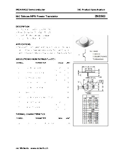 Inchange Semiconductor 2n3583  . Electronic Components Datasheets Active components Transistors Inchange Semiconductor 2n3583.pdf