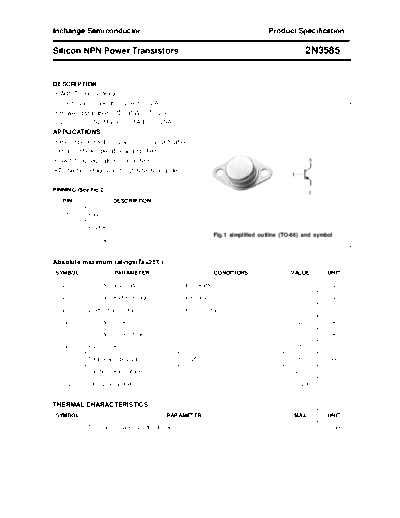 Inchange Semiconductor 2n3585  . Electronic Components Datasheets Active components Transistors Inchange Semiconductor 2n3585.pdf