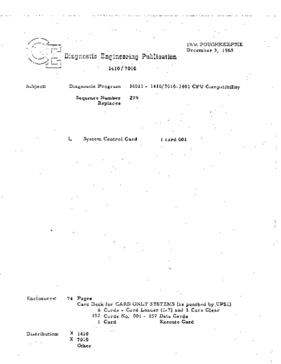 IBM M011A 1410 7010 1401 CPU Compatibility  IBM 1410 diagnostics DIAGV200 M011A_1410_7010_1401_CPU_Compatibility.PDF