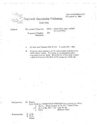 IBM M014A 1410 7010 1401 Compatibility  IBM 1410 diagnostics DIAGV200 M014A_1410_7010_1401_Compatibility.PDF