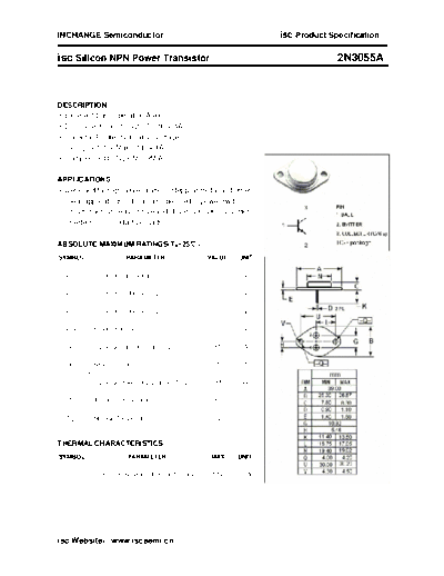 Inchange Semiconductor 2n3055a  . Electronic Components Datasheets Active components Transistors Inchange Semiconductor 2n3055a.pdf