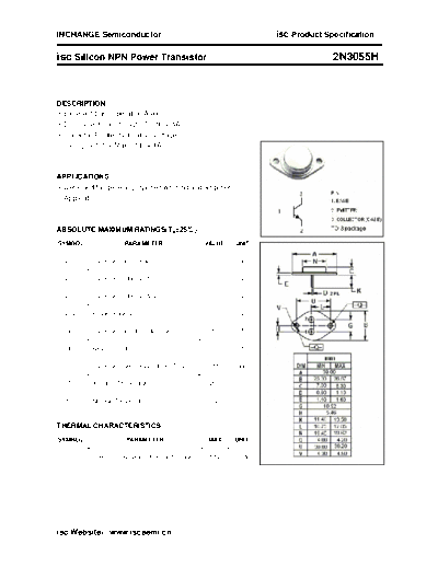 Inchange Semiconductor 2n3055h  . Electronic Components Datasheets Active components Transistors Inchange Semiconductor 2n3055h.pdf