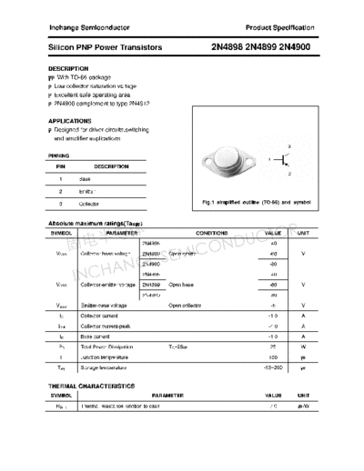 Inchange Semiconductor 2n4898 2n4899 2n4900  . Electronic Components Datasheets Active components Transistors Inchange Semiconductor 2n4898_2n4899_2n4900.pdf