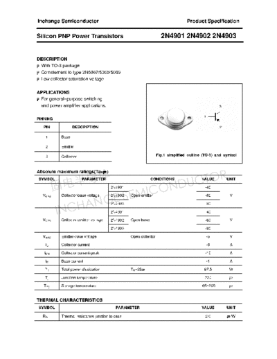 Inchange Semiconductor 2n4901 2n4902 2n4903  . Electronic Components Datasheets Active components Transistors Inchange Semiconductor 2n4901_2n4902_2n4903.pdf