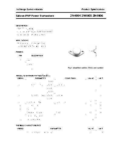 Inchange Semiconductor 2n4904 2n4905 2n4906  . Electronic Components Datasheets Active components Transistors Inchange Semiconductor 2n4904_2n4905_2n4906.pdf