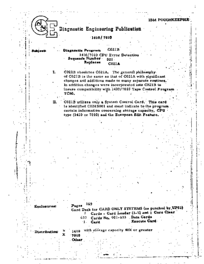 IBM C021B 1410 7010 CPU Error Detection  IBM 1410 diagnostics DIAGV201 C021B_1410_7010_CPU_Error_Detection.pdf