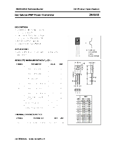 Inchange Semiconductor 2n4918  . Electronic Components Datasheets Active components Transistors Inchange Semiconductor 2n4918.pdf
