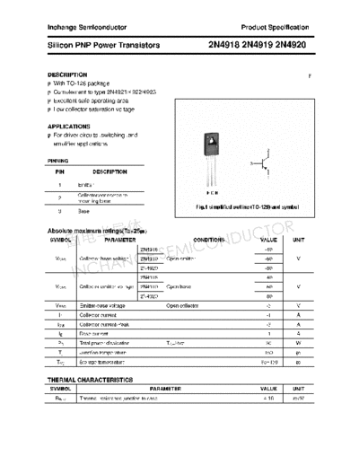 Inchange Semiconductor 2n4918 2n4919 2n4920  . Electronic Components Datasheets Active components Transistors Inchange Semiconductor 2n4918_2n4919_2n4920.pdf
