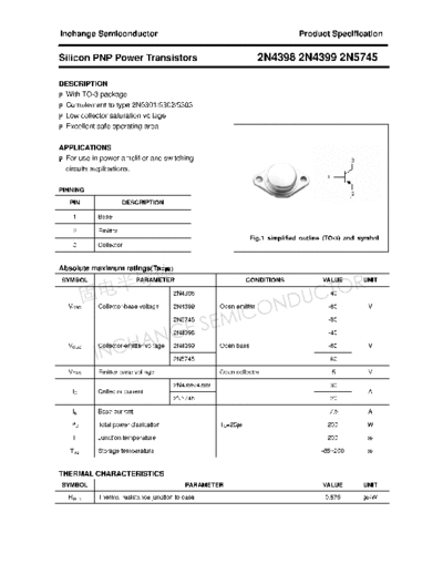 Inchange Semiconductor 2n4398 2n4399 2n5745  . Electronic Components Datasheets Active components Transistors Inchange Semiconductor 2n4398_2n4399_2n5745.pdf
