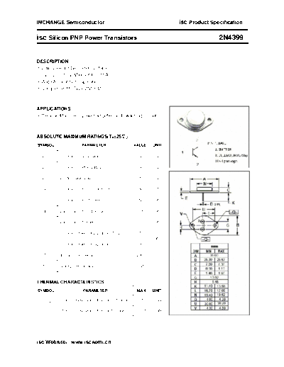 Inchange Semiconductor 2n4399  . Electronic Components Datasheets Active components Transistors Inchange Semiconductor 2n4399.pdf