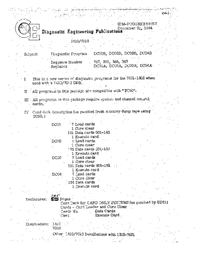 IBM DC0XB 1410 7010 7631-1302 Advanced Disk File Diagnostic Package  IBM 1410 diagnostics DIAGV600 DC0XB_1410_7010_7631-1302_Advanced_Disk_File_Diagnostic_Package.PDF