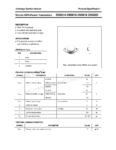 Inchange Semiconductor 2n5614 2n5616 2n5618 2n5620  . Electronic Components Datasheets Active components Transistors Inchange Semiconductor 2n5614_2n5616_2n5618_2n5620.pdf