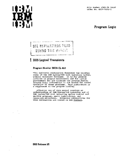 IBM GY24-5152-1 DOS Logical Transients Program Logic Apr71  IBM 360 dos plm GY24-5152-1_DOS_Logical_Transients_Program_Logic_Apr71.pdf