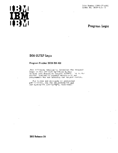 IBM GY24-5154-2 DOS OLTEP Rel 26 PLM Sep71  IBM 360 dos plm GY24-5154-2_DOS_OLTEP_Rel_26_PLM_Sep71.pdf