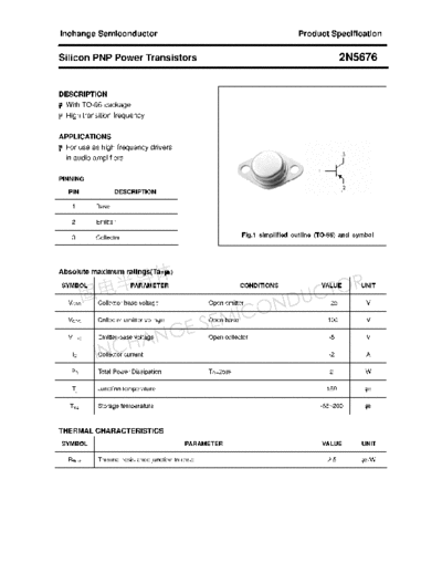 Inchange Semiconductor 2n5676  . Electronic Components Datasheets Active components Transistors Inchange Semiconductor 2n5676.pdf