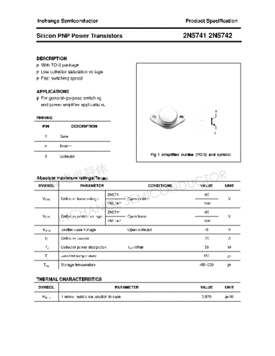 Inchange Semiconductor 2n5741 2n5742  . Electronic Components Datasheets Active components Transistors Inchange Semiconductor 2n5741_2n5742.pdf