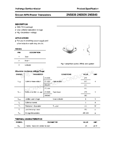 Inchange Semiconductor 2n5838 2n5839 2n5840  . Electronic Components Datasheets Active components Transistors Inchange Semiconductor 2n5838_2n5839_2n5840.pdf