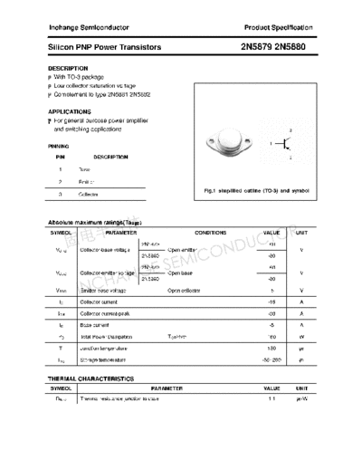 Inchange Semiconductor 2n5879 2n5880  . Electronic Components Datasheets Active components Transistors Inchange Semiconductor 2n5879_2n5880.pdf